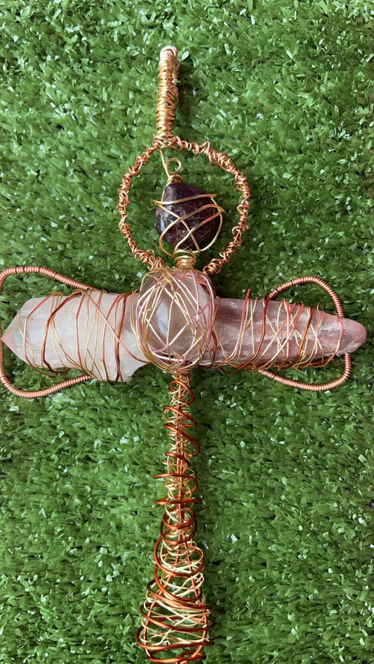 Large Copper Wire Fairy Pendant