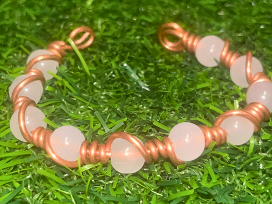 Pink Handmade Copper Bracelet